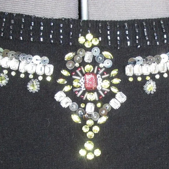 WHBM Jewel Bling Boatneck Dressy Sweater S - Picture 3 of 7
